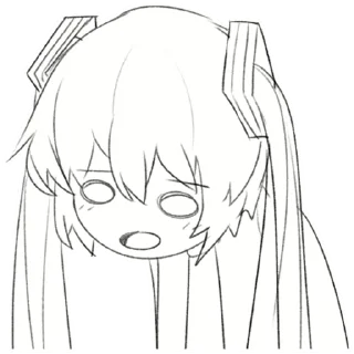 😦 emoji Hatsune Miku by @LawKraft Telegram sticker 23 of 35