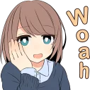 😌 emoji Sasakichi's moody girl ENG :: @line_stickers Telegram sticker 7 of 40