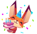 🎂 emoji Little Cute Fox Telegram sticker 23 of 24