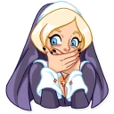 🤐 emoji Naughty Nun Telegram sticker 15 of 30