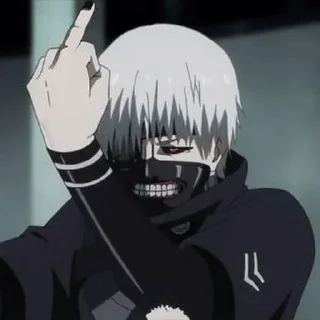 🖕 emoji kaneki. — @stckrRobot Telegram sticker 13 of 120