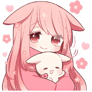 🥰 emoji Розовая зайка @Nyasticks Telegram sticker 19 of 41