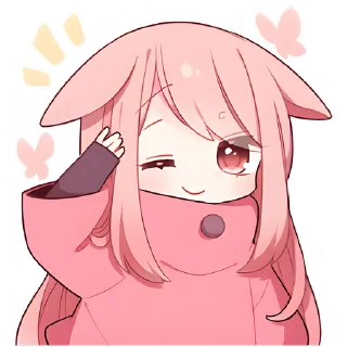 🫡 emoji Розовая зайка @Nyasticks Telegram sticker 4 of 41