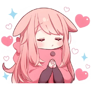😘 emoji Розовая зайка @Nyasticks Telegram sticker 22 of 41
