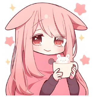 ☕ emoji Розовая зайка @Nyasticks Telegram sticker 11 of 41