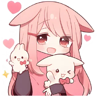 🤗 emoji Розовая зайка @Nyasticks Telegram sticker 13 of 41