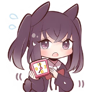 ⏰ emoji Чёрная зайка @Nyasticks Telegram sticker 18 of 41