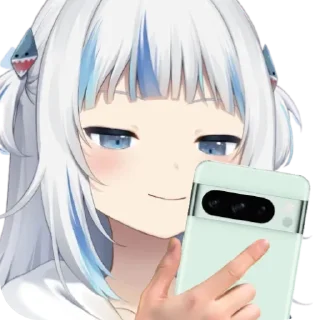 📱 emoji Gura with Google Pixels Telegram sticker 20 of 39
