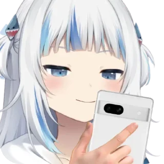 📱 emoji Gura with Google Pixels Telegram sticker 14 of 39