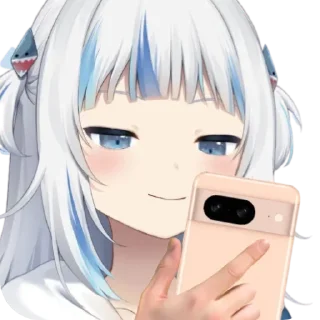 📱 emoji Gura with Google Pixels Telegram sticker 17 of 39
