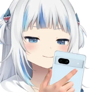 📱 emoji Gura with Google Pixels Telegram sticker 13 of 39