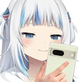 📱 emoji Gura with Google Pixels Telegram sticker 7 of 39