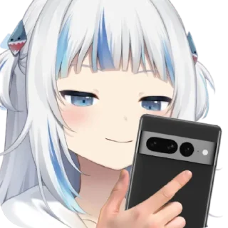 📱 emoji Gura with Google Pixels Telegram sticker 12 of 39