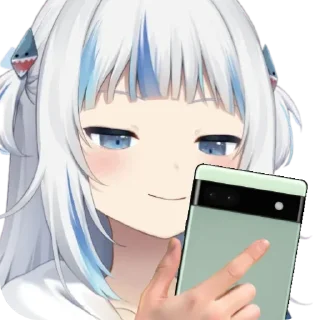 📱 emoji Gura with Google Pixels Telegram sticker 6 of 39