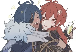 ✨ emoji Kaeya x Diluc by @aminira Telegram sticker 22 of 74