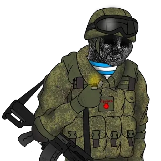 😶 emoji Military Wojak Telegram sticker 16 of 120