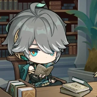 📖 emoji Al Haitham Genshin🍀 Telegram sticker 9 of 16