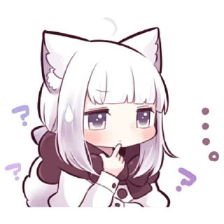 🤔 emoji Девочка волчица @nyasticks Telegram sticker 15 of 41