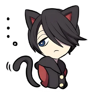 🤨 emoji Чёрный котёнок @nyasticks Telegram sticker 12 of 41