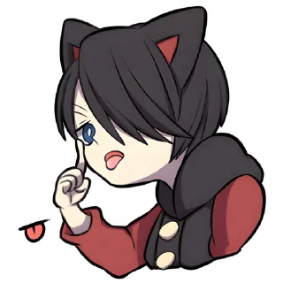 😛 emoji Чёрный котёнок @nyasticks Telegram sticker 16 of 41
