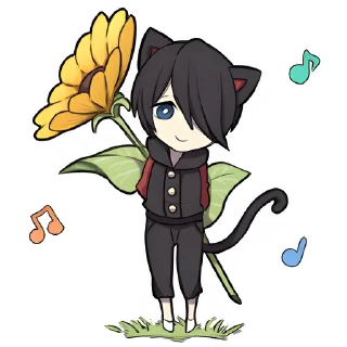 🌸 emoji Чёрный котёнок @nyasticks Telegram sticker 21 of 41