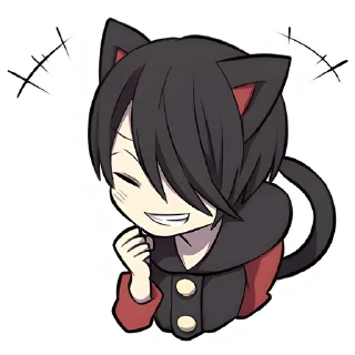😂 emoji Чёрный котёнок @nyasticks Telegram sticker 7 of 41