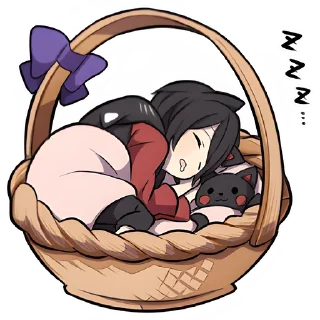 😴 emoji Чёрный котёнок @nyasticks Telegram sticker 24 of 41