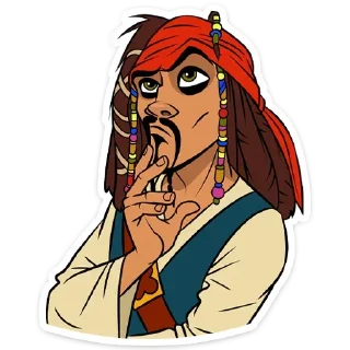 🤔 emoji Капитан Джек Воробей @stickerdom Telegram sticker 11 of 32