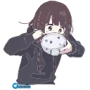😇 emoji Anime Animated Girl @stickersb2b Telegram sticker 6 of 8