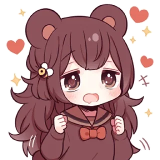 🤤 emoji Медвеция-тян @tg_sticks Telegram sticker 22 of 33