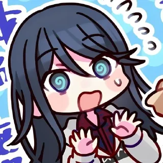 🕸 emoji `` 𝘐𝘤𝘩𝘪𝘬𝘢 𝘏𝘰𝘴𝘩𝘪𝘯𝘰 . Telegram sticker 12 of 45