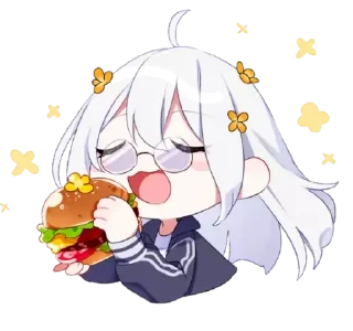 🍔 emoji ⌇૮꒰ 𑁤 ᴗ . ᴗ ꒱𑁤「 @wexsavi 」࿐ Telegram sticker 13 of 23