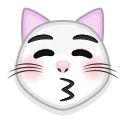 😽 emoji White cat emoji Telegram sticker 6 of 9