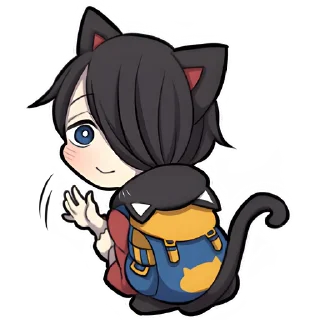 👋 emoji Чёрный котёнок 3 @Nyasticks Telegram sticker 7 of 41