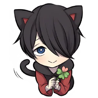 ❤️ emoji Чёрный котёнок 3 @Nyasticks Telegram sticker 11 of 41