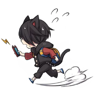 🏃‍♂ emoji Чёрный котёнок 2 @Nyasticks Telegram sticker 6 of 41