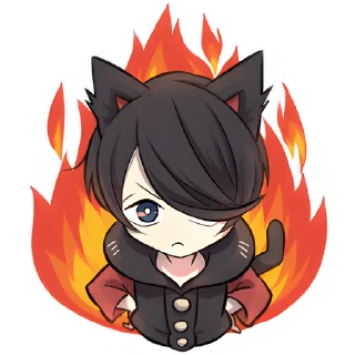 🔥 emoji Чёрный котёнок 2 @Nyasticks Telegram sticker 19 of 41
