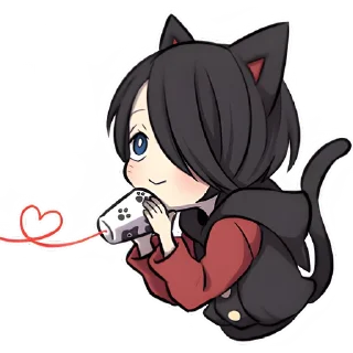 🥰 emoji Чёрный котёнок 2 @Nyasticks Telegram sticker 22 of 41