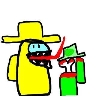 😨 emoji Зеленый желтый и красная Telegram sticker 7 of 21