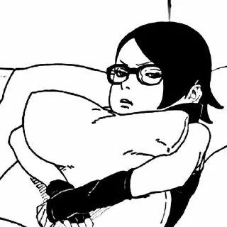 😑 emoji Sarada Uchiha Telegram sticker 9 of 43