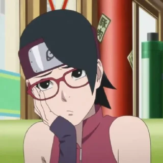 😬 emoji Sarada Uchiha Telegram sticker 10 of 43