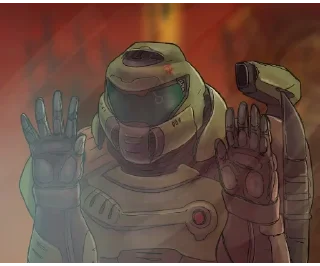 ⭐ emoji - doom slayer. Telegram sticker 23 of 62