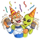 😜 emoji Cosmic Tiger Telegram sticker 18 of 25