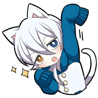 Sticker from Белый котёнок 3 @Nyasticks