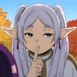 🤫 emoji Фрирен @anime_stickerr Telegram sticker 15 of 20