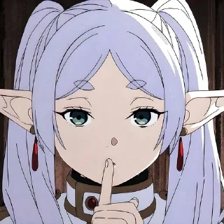 🤫 emoji Фрирен @anime_stickerr Telegram sticker 8 of 20