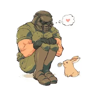 ⭐ emoji - doom slayer. Telegram sticker 9 of 62