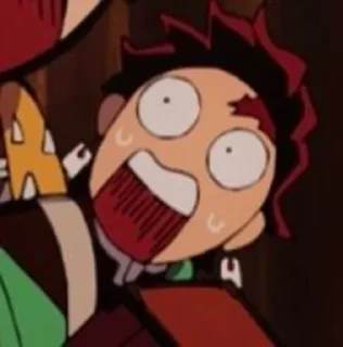 😫 emoji Tanjiro @anime_sticks Telegram sticker 13 of 25