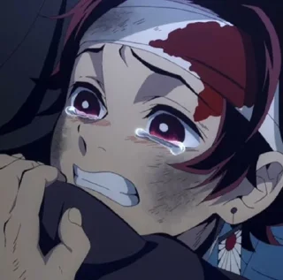 😭 emoji Tanjiro @anime_sticks Telegram sticker 24 of 25