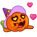 😍 emoji Pumpkin Cat Telegram sticker 10 of 20